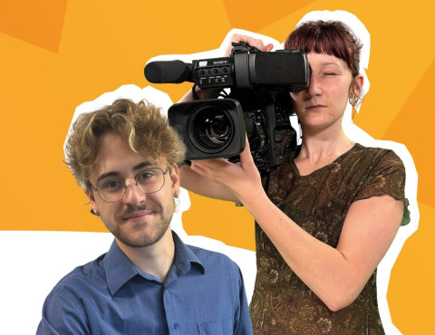 Deux étudiants en Art et technologie des médias