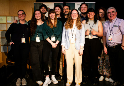 Des représentants de l'École supérieure en Art et technologie des médias au Festival international de journalisme de Carleton-sur-Mer.